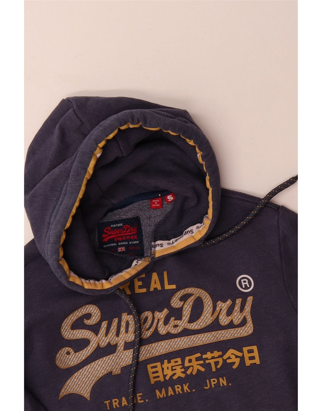 SUPERDRY muška majica s kapuljačom s kapuljačom, mali tamnoplavi poliester
