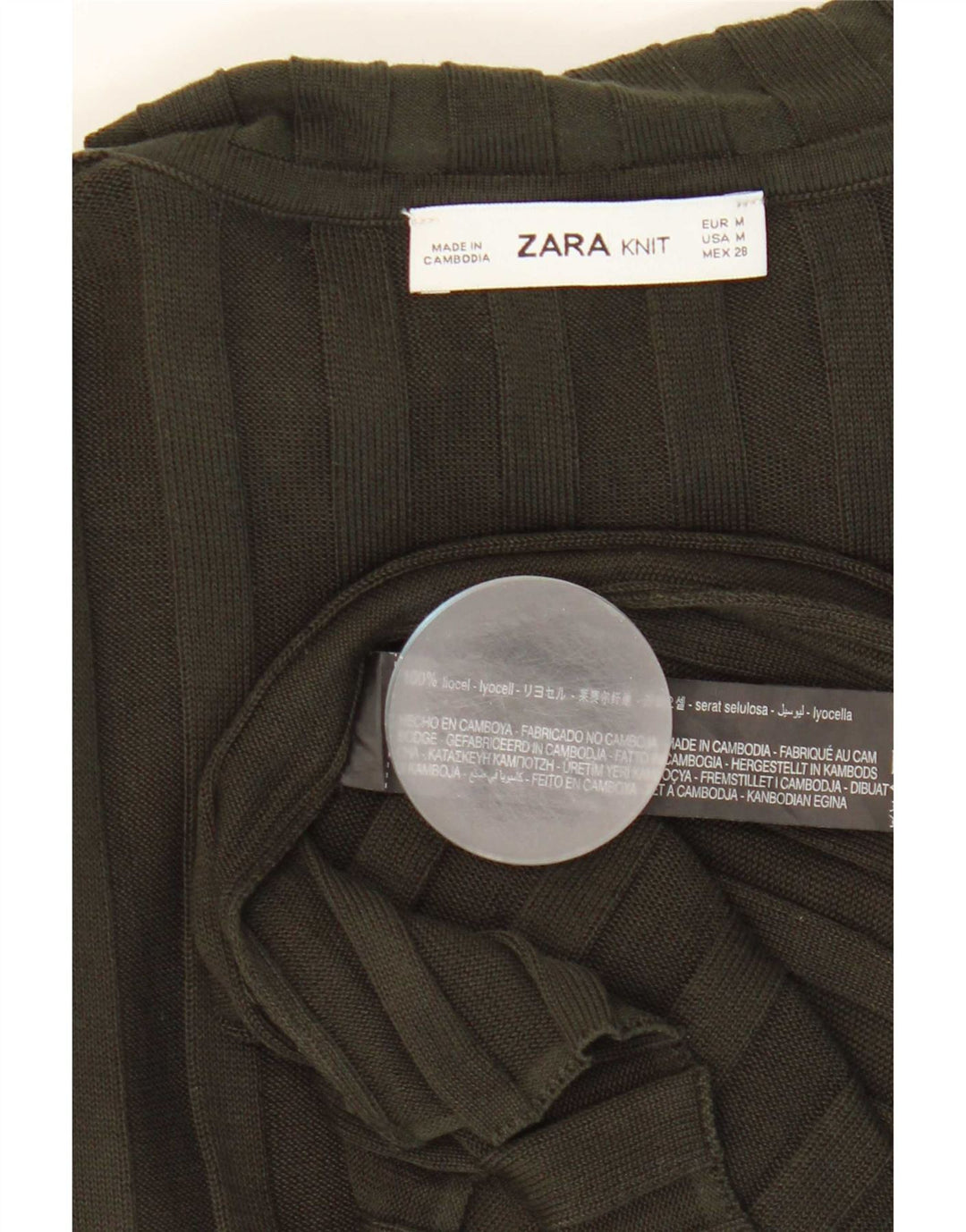 Zara ženska majica dugih rukava UK 12 srednje kaki liocel