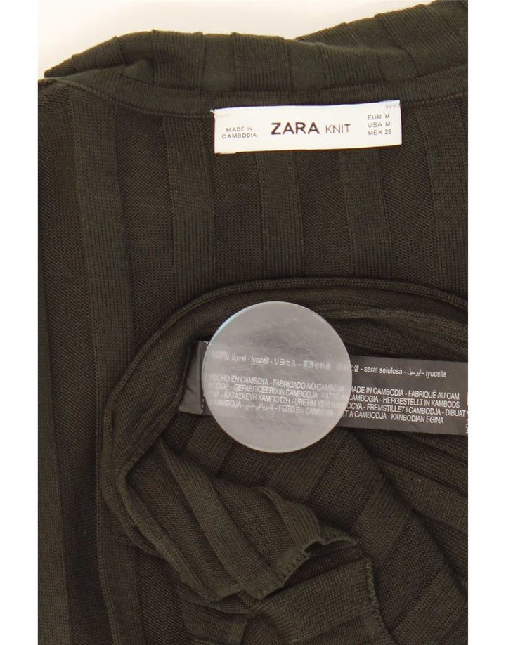 Zara ženska majica dugih rukava UK 12 srednje kaki liocel