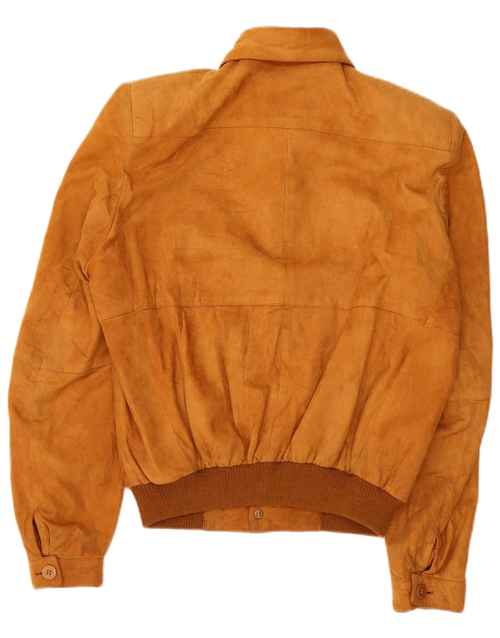 Vintage muška bomber jakna od brušene kože IT 46, mala bež koža