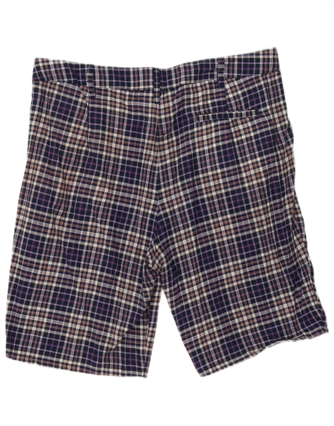 Zara muške chino kratke hlače Large W30 tamnoplavi karirani pamuk