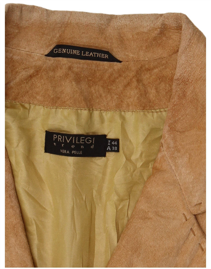 Privilegi ženska jakna od brušene kože s 3 gumba IT 44, srednje smeđa koža