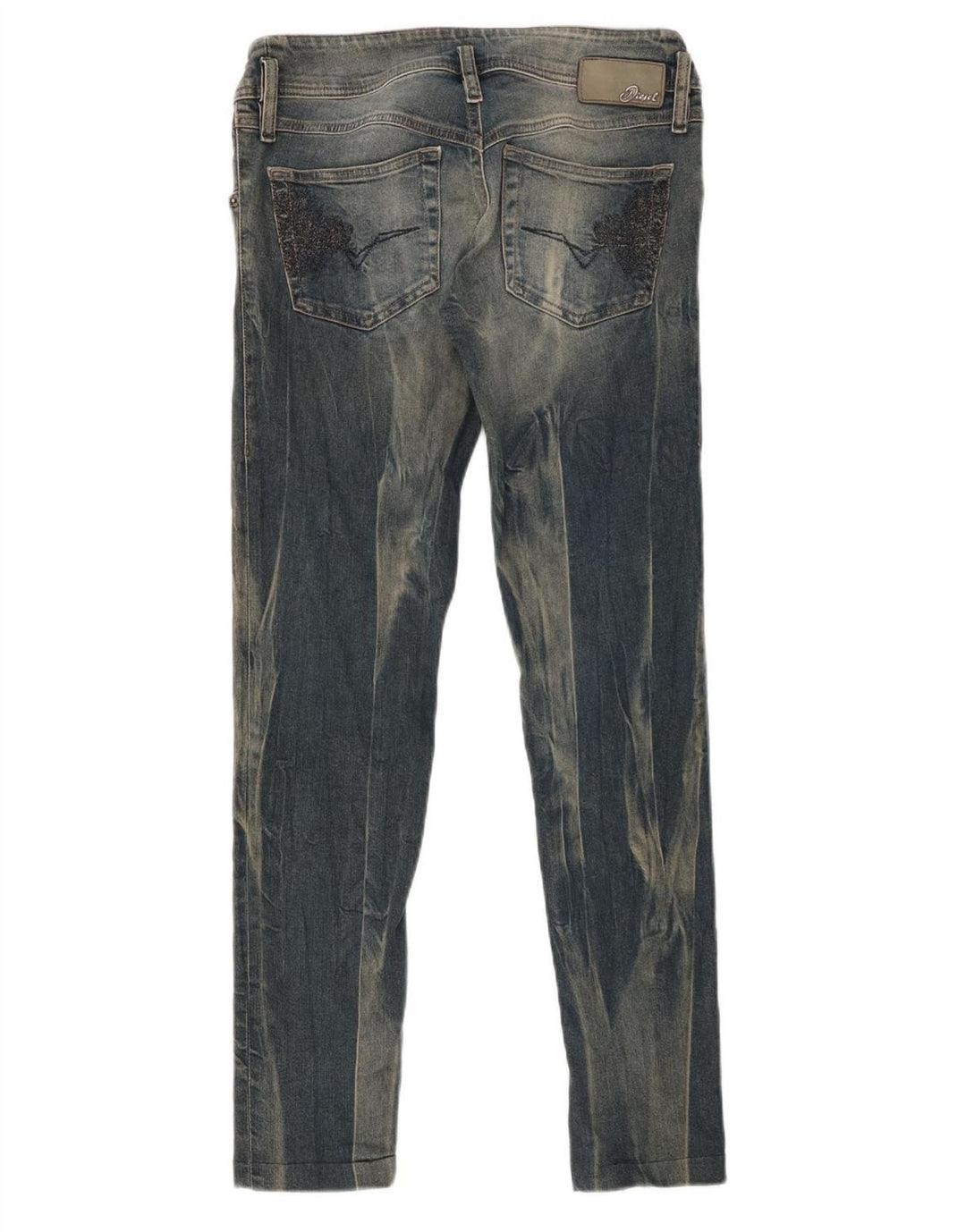 DIESEL Ženske uske sužene traperice Matic Acid Wash W29 L29 Plavi pamuk