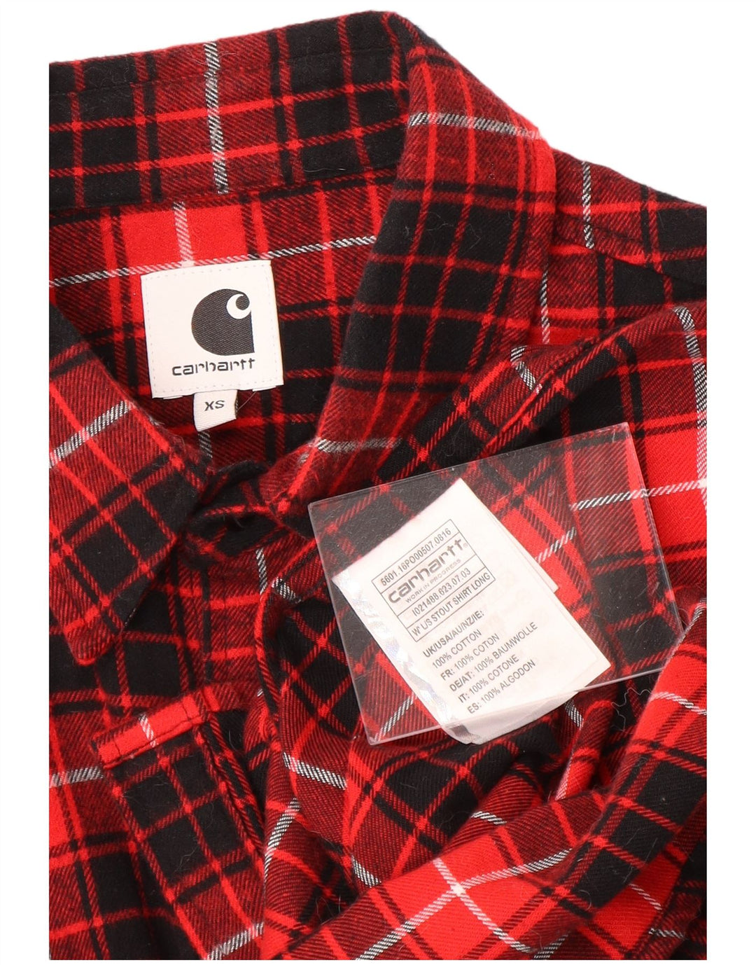 CARHARTT Mens Flannel Shirt XS Red Check Cotton
