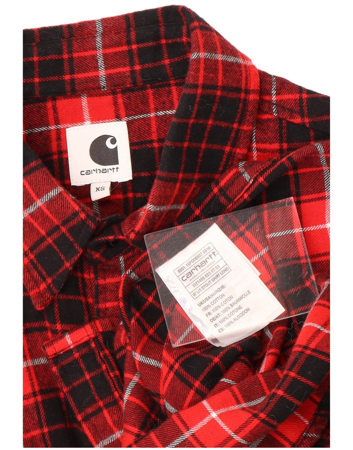 CARHARTT Mens Flannel Shirt XS Red Check Cotton