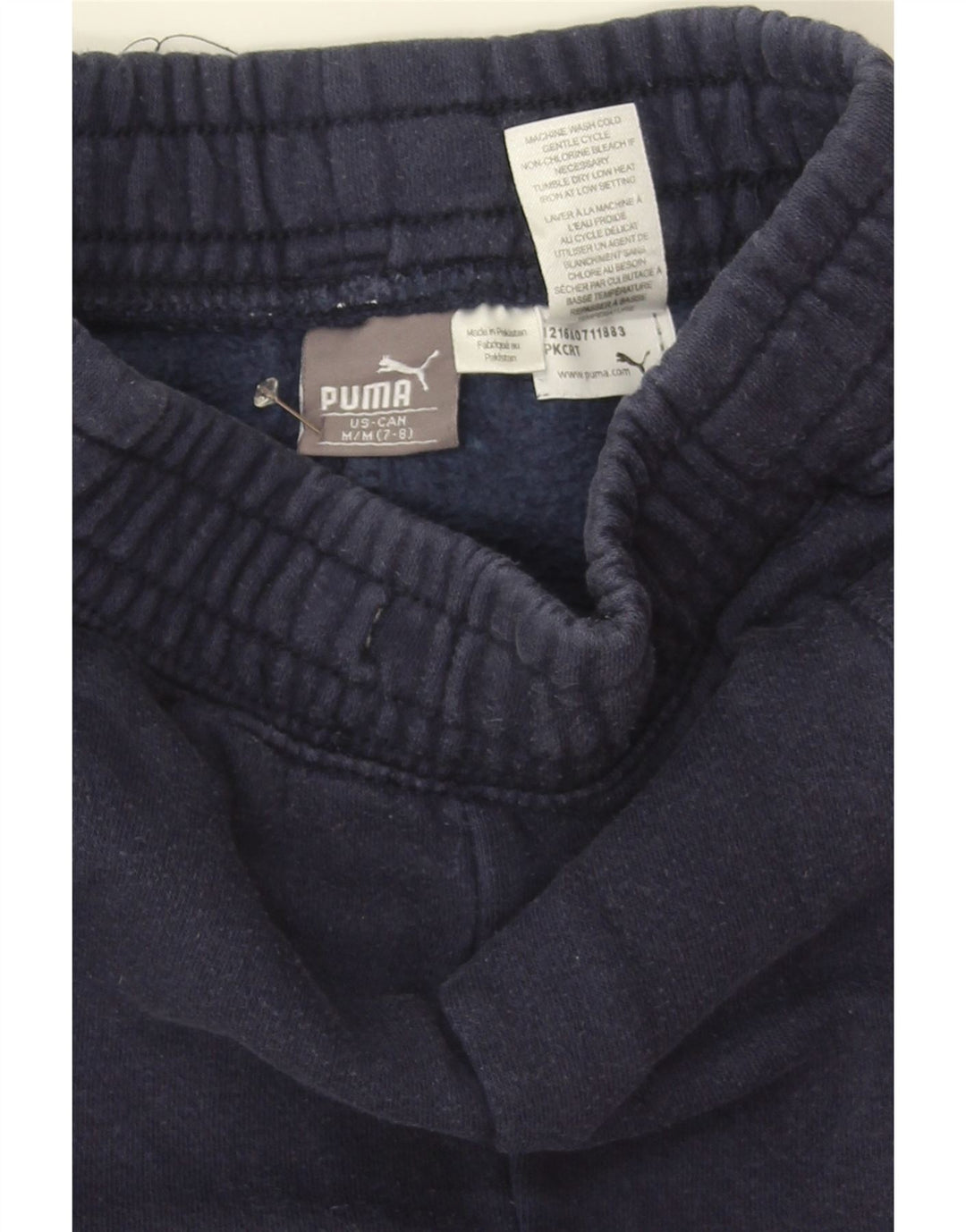 PUMA Boys Graphic Tracksuit Trousers 7-8 Years Medium Navy Blue Cotton Vintage Puma and Second-Hand Puma from Messina Hembry 