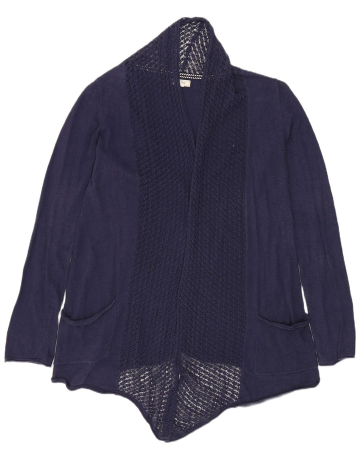 FAT FACE Ženski otvoreni kardigan pulover UK 10 Mali tamnoplavi pamuk