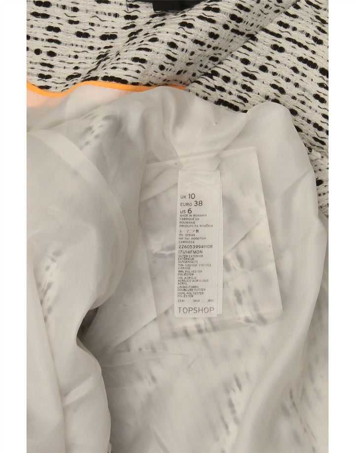 Topshop Ženska jakna s otvorenim sakoom UK 10 od male bijele mrlje od viskoze