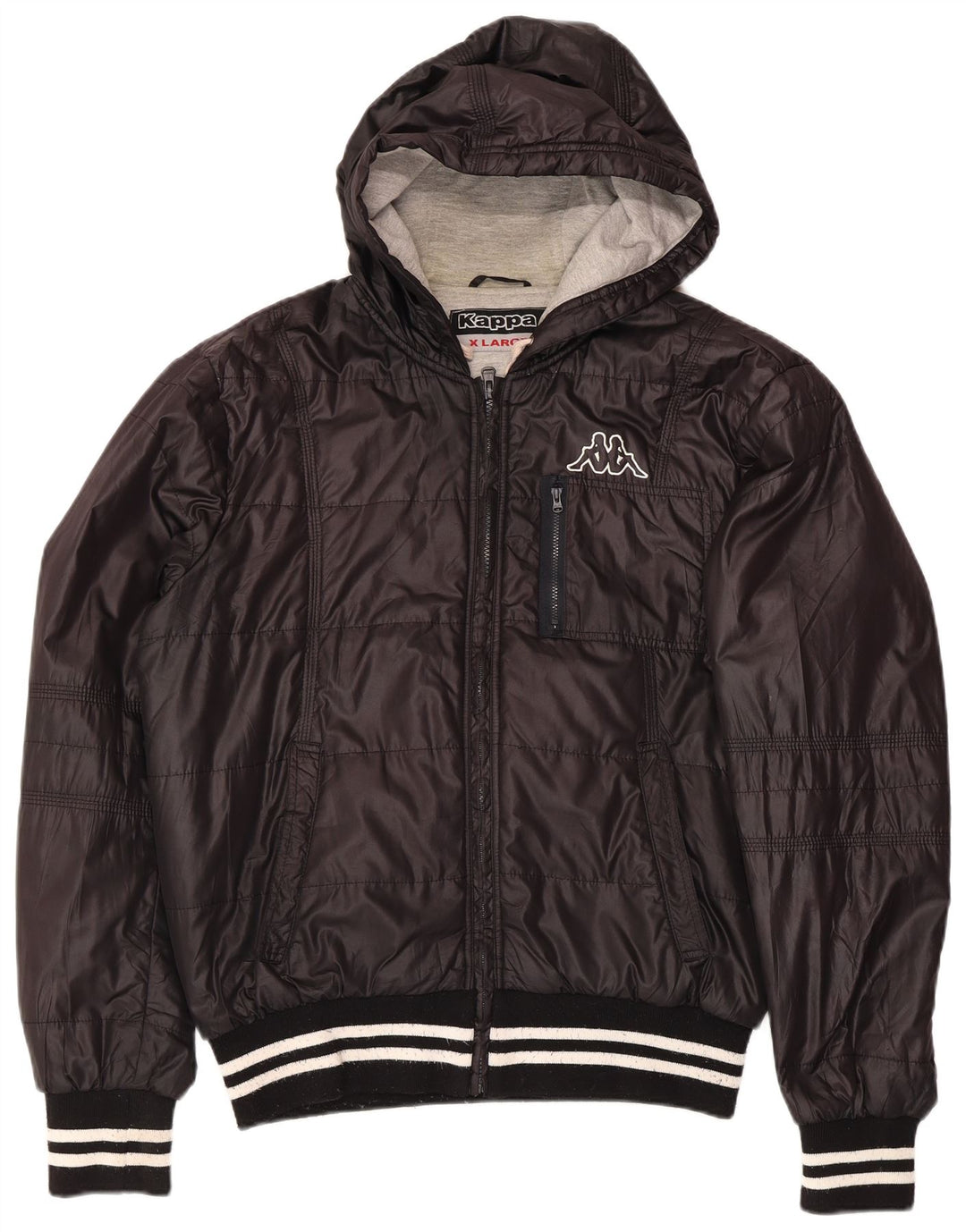 Kappa muška podstavljena jakna s kapuljačom UK 42 XL crni poliester