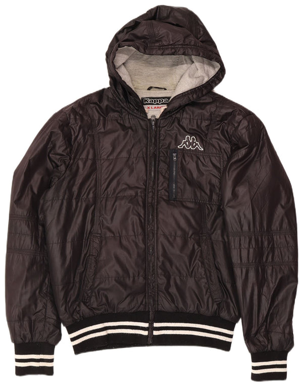 Kappa muška podstavljena jakna s kapuljačom UK 42 XL crni poliester