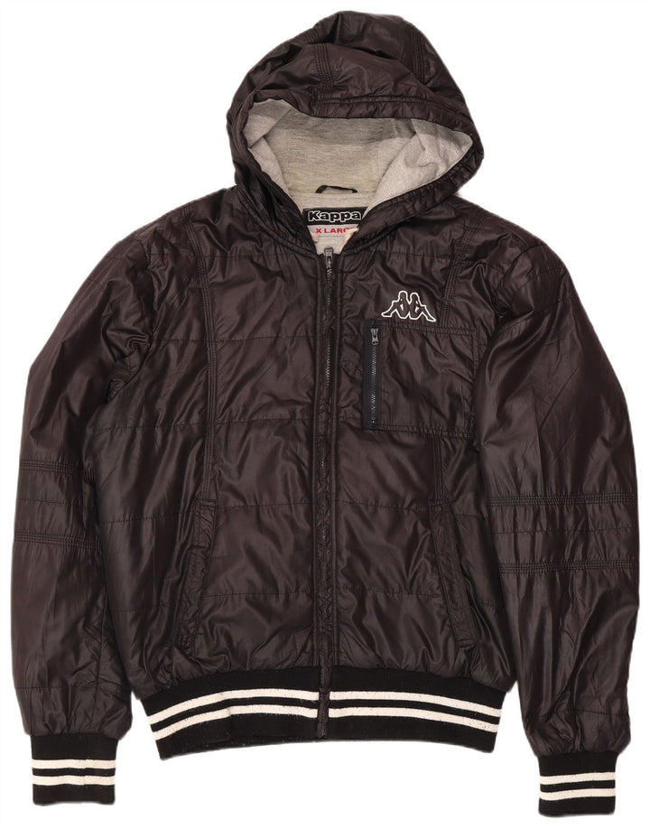 Kappa muška podstavljena jakna s kapuljačom UK 42 XL crni poliester