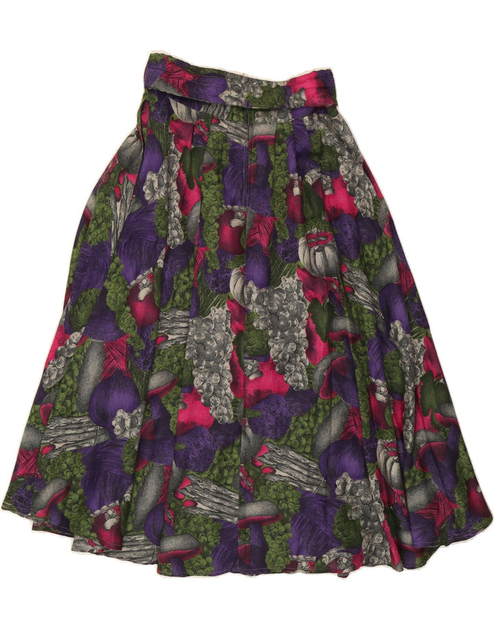 VINTAGE Womens Flared Skirt EU 40 Medium W28  Multicoloured Floral Acrylic Vintage Vintage and Second-Hand Vintage from Messina Hembry 