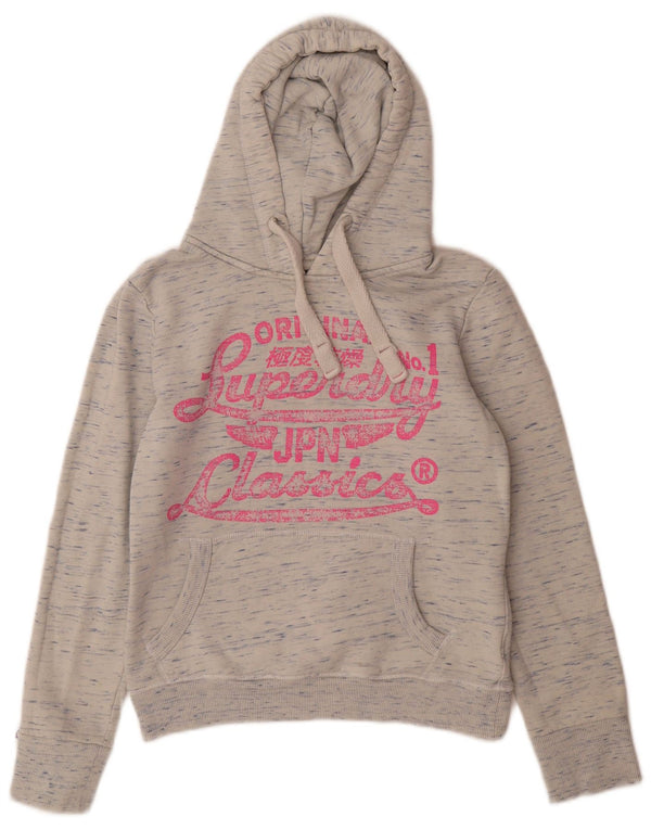 Superdry Ženska majica s kapuljačom s kapuljačom UK 10 Mali sivi flekasti pamuk