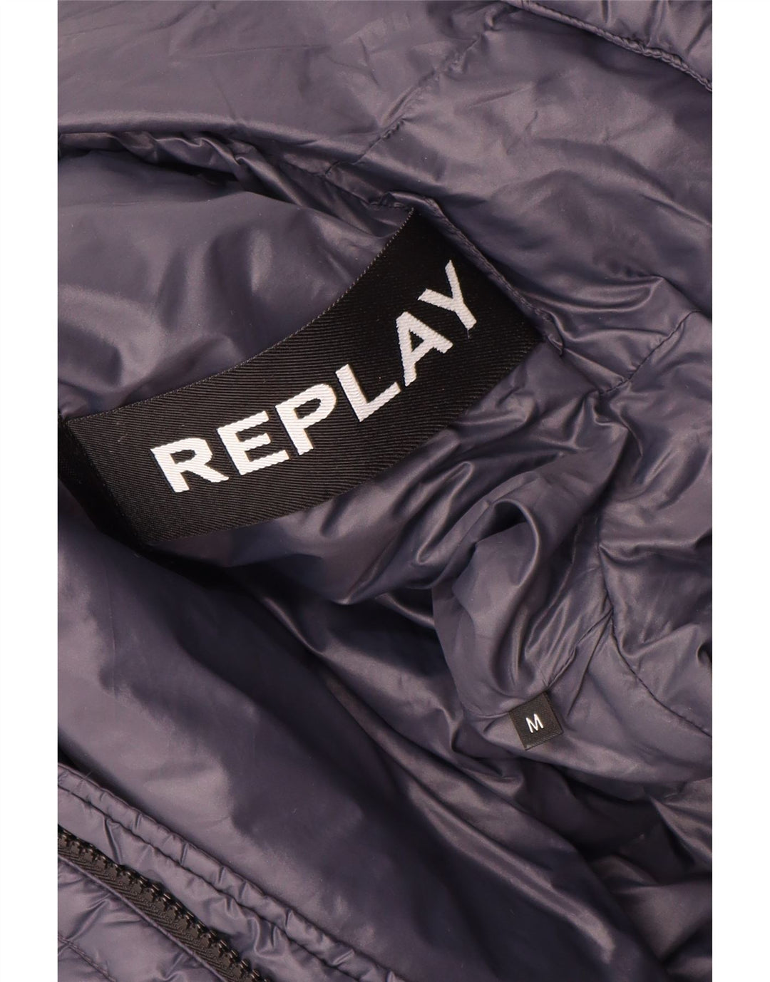 Replay ženska podstavljena jakna s kapuljačom UK 12 Medium tamnoplavi poliamid