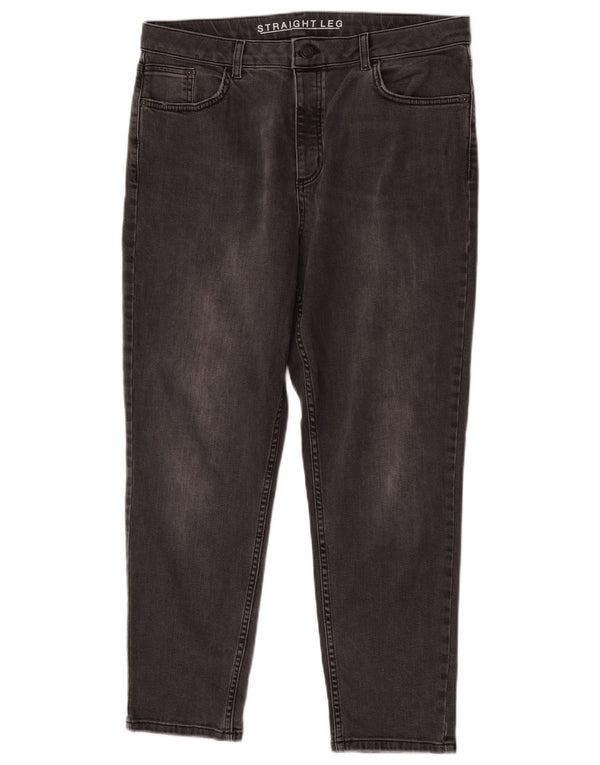 Marks & Spencer ženske ravne traperice UK 14 Large W32 L26 crni pamuk