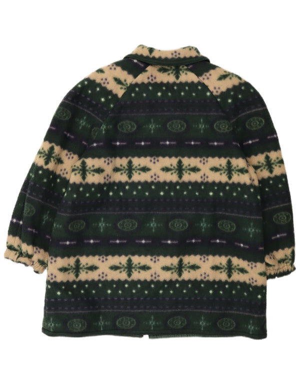 Vintage ženska flis jakna 3/4 rukava UK 20 2XL Green Fair Isle