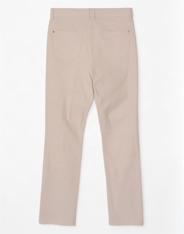 M&Co Womens Straight Casual Trousers UK 14 Large W32 L32 White Cotton