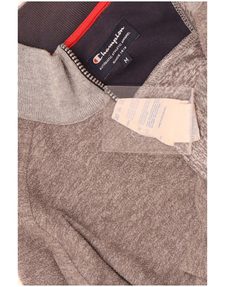 Gornja jakna muške trenirke Champion srednje sivi poliester