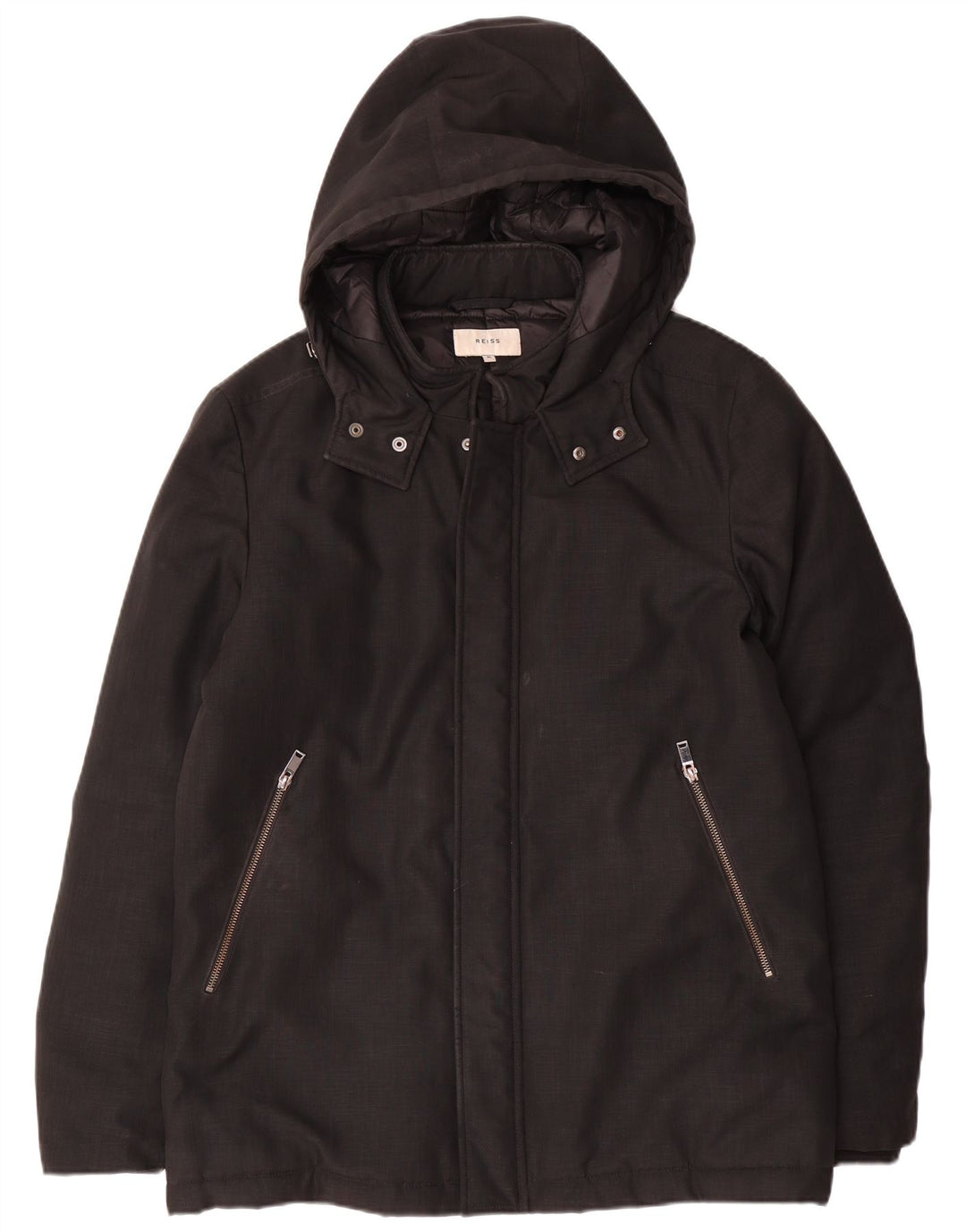 Reiss muška podstavljena jakna s kapuljačom UK 42 XL crni poliester