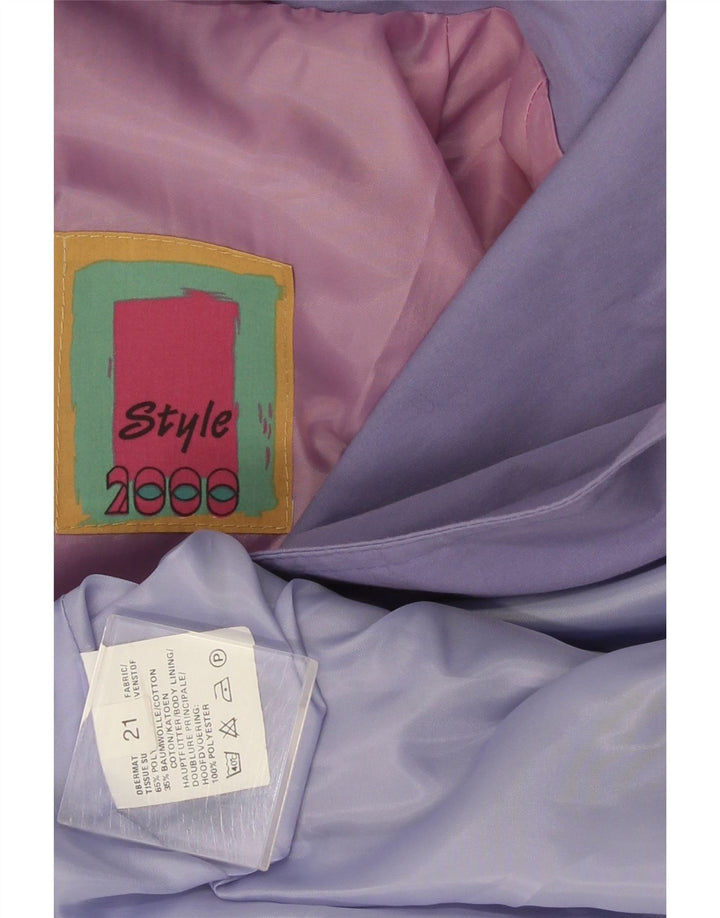 Vintage ženski kaput s dvostrukim kopčanjem UK 22 2XL ljubičasti poliester