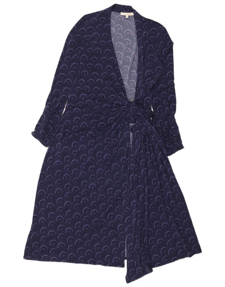 Laura Ashley ženska haljina s omotom s apstraktnim uzorkom UK 12 srednje ljubičasta