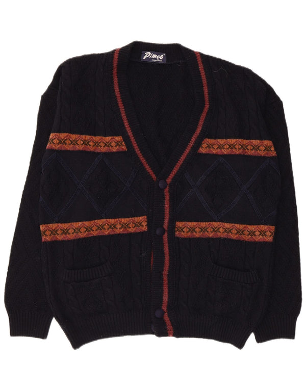 Pimet Magliera muški kardigan pulover Large Navy Blue Fair Isle