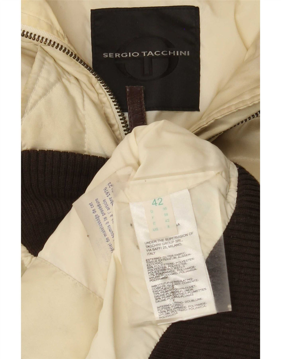 Sergio Tacchini ženska podstavljena jakna s kapuljačom IT 42 srednje bež boje