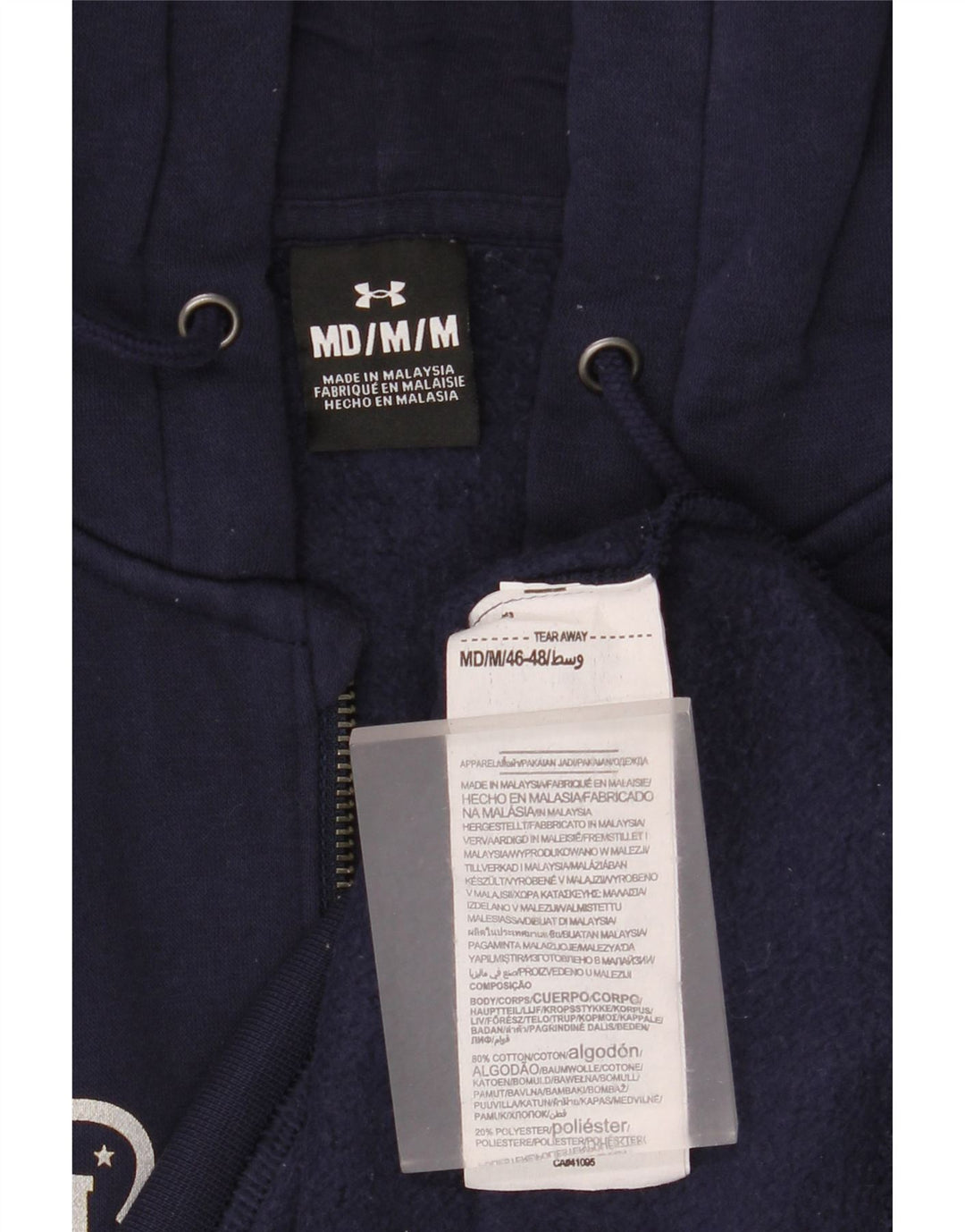 Under Armour muški pulover s kapuljačom s patentnim zatvaračem Srednji tamnoplavi pamuk