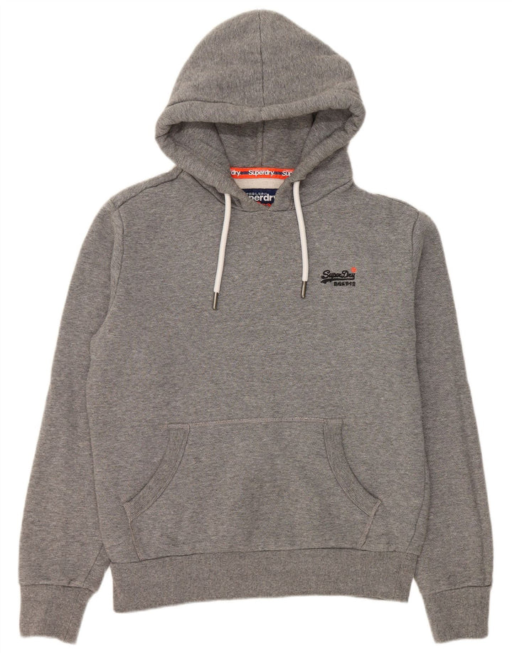 Superdry muška majica s kapuljačom Srednje sivi pamuk