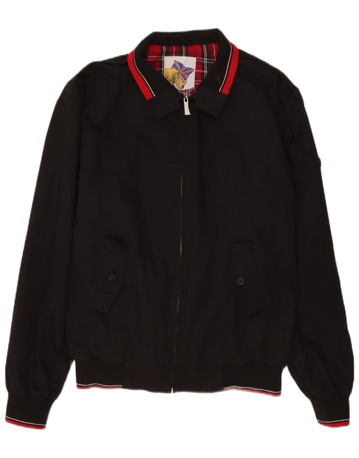 Vintage muška bomber jakna UK 44 2XL crna retro poliester