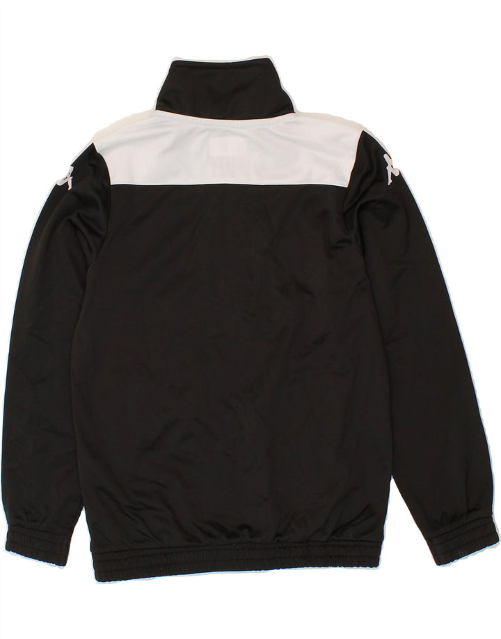 KAPPA Boys Tracksuit Top Jacket 9-10 Years Black Colourblock Polyester Vintage Kappa and Second-Hand Kappa from Messina Hembry 