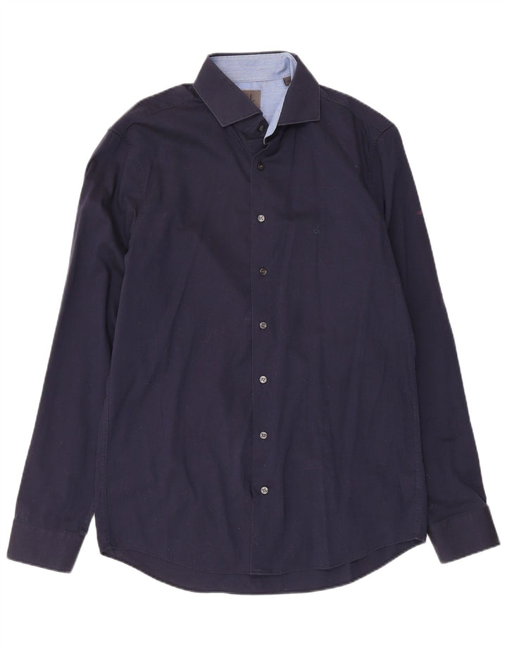 Calvin Klein muška pripijena košulja veličina 39 15 1/2 srednje tamnoplavi pamuk