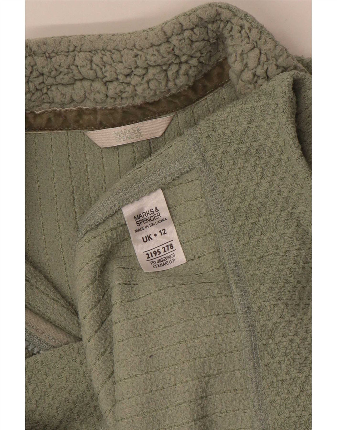 Marks & Spencer Ženska majica s izrezom s patentnim zatvaračem UK 12 Srednji kaki