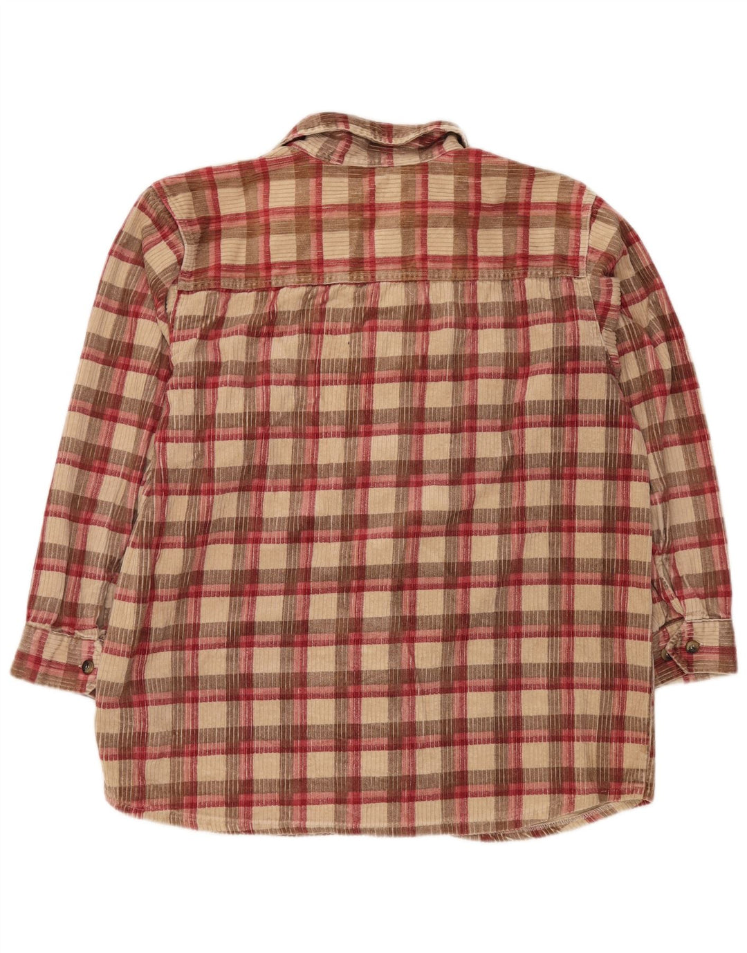 MARKS & SPENCER Muška košulja od samta Vel. 16 Veliki bež karirani pamuk