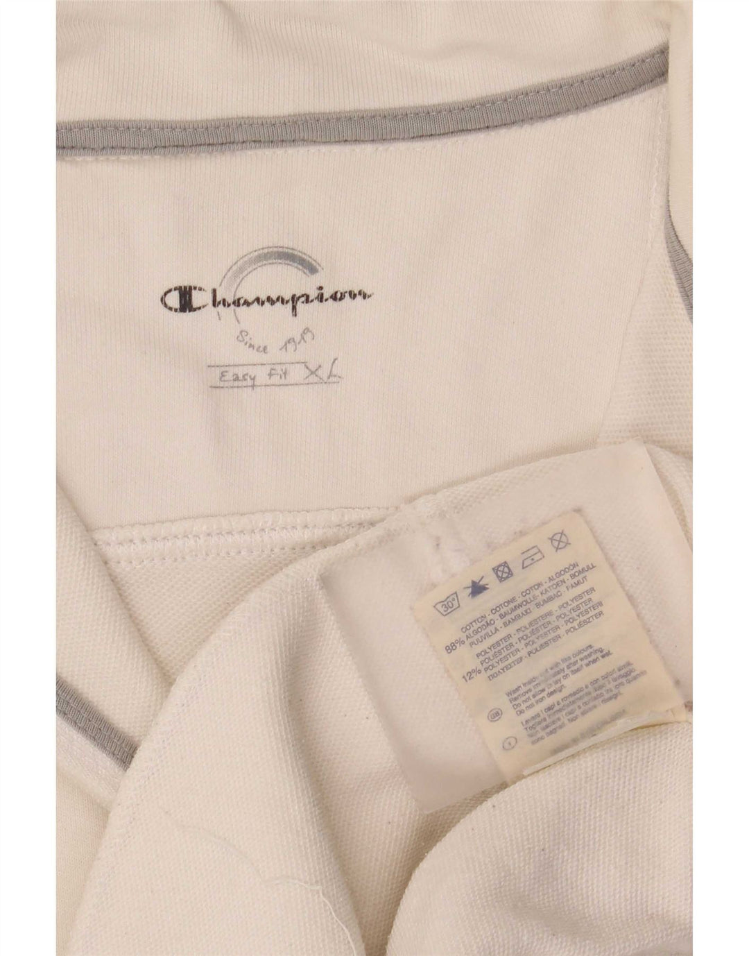 Champion muška trenirka Easy Fit Gornja jakna XL bijeli pamuk