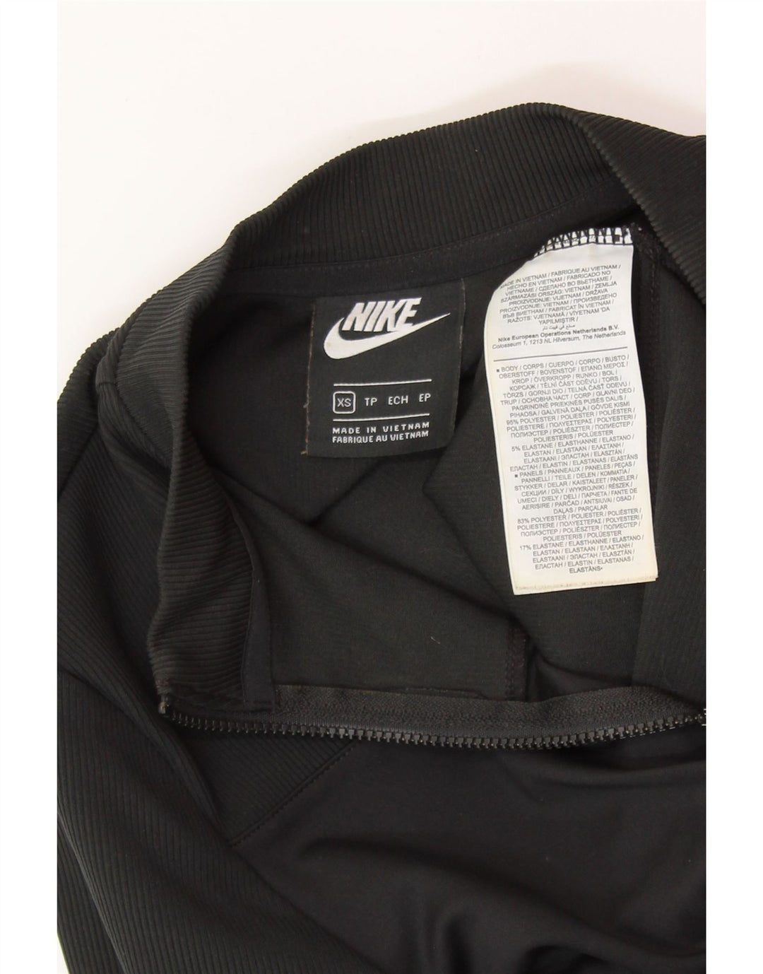 NIKE Ženska majica s kratkim izrezom i kratkim izrezom UK 4 XS crni poliester