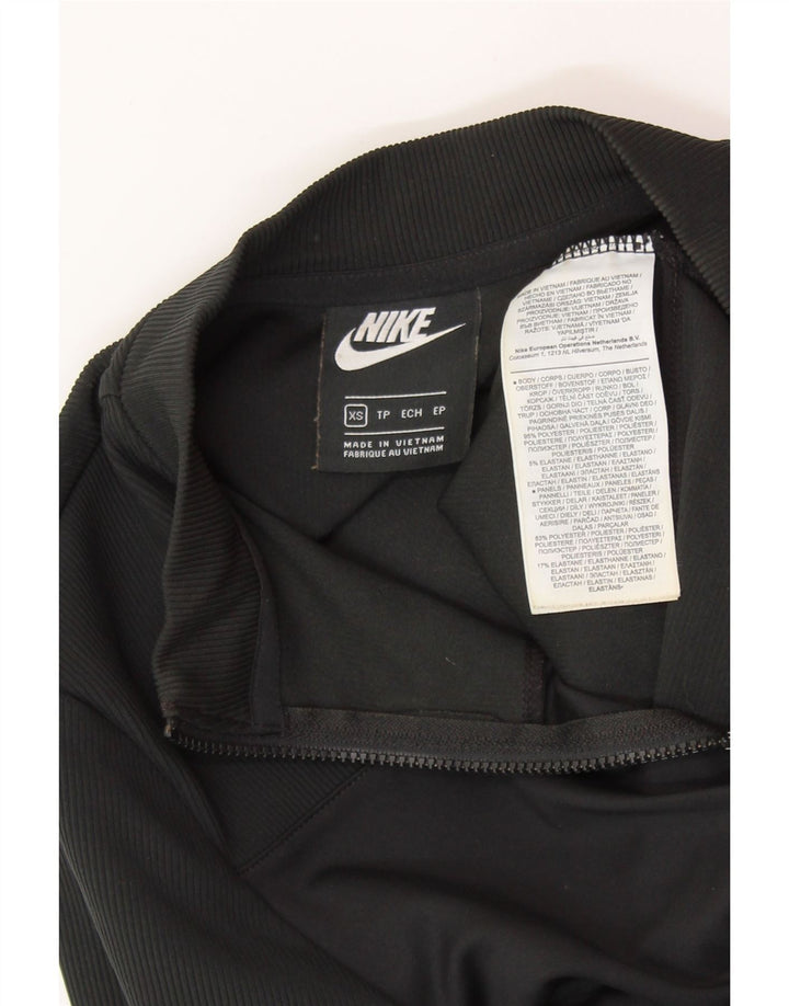 NIKE Ženska majica s kratkim izrezom i kratkim izrezom UK 4 XS crni poliester