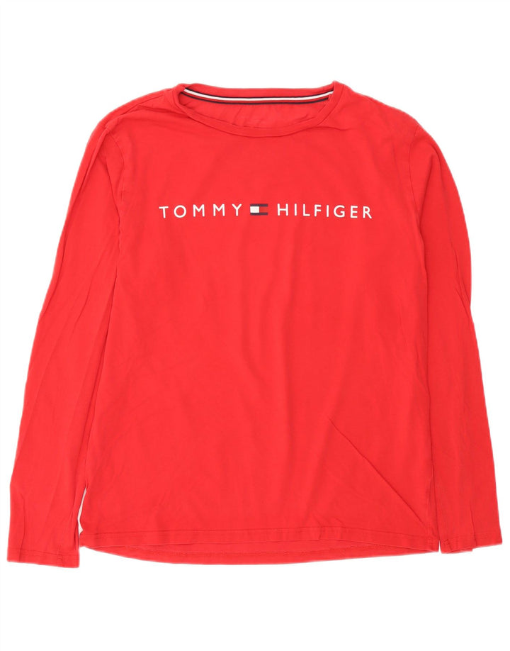 Tommy Hilfiger muška majica s grafičkim motivima dugih rukava srednje crvene boje