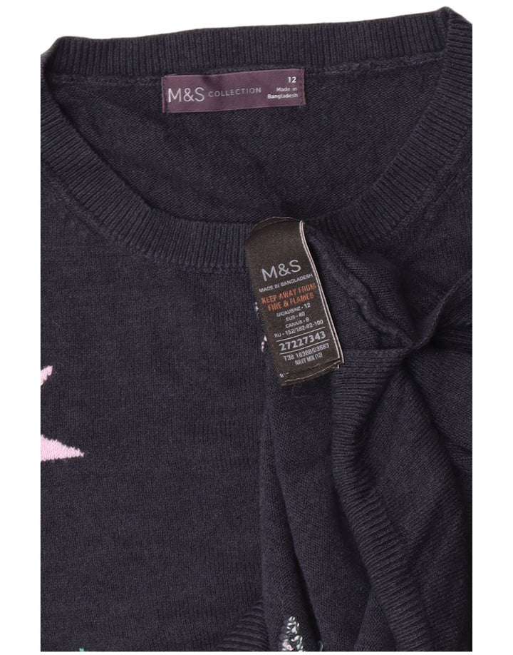 Marks & Spencer ženski džemper s okruglim izrezom UK 12 srednje tamnoplava