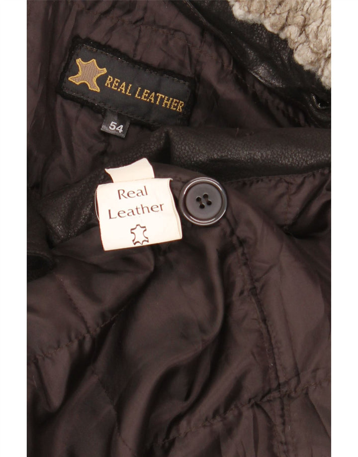 Vintage muški kožni kaput IT 54 2XL crna koža