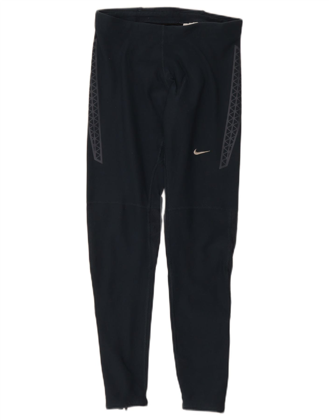 Nike Ženske Dri Fit Leggings UK 12 Medium tamnoplavi geometrijski poliester