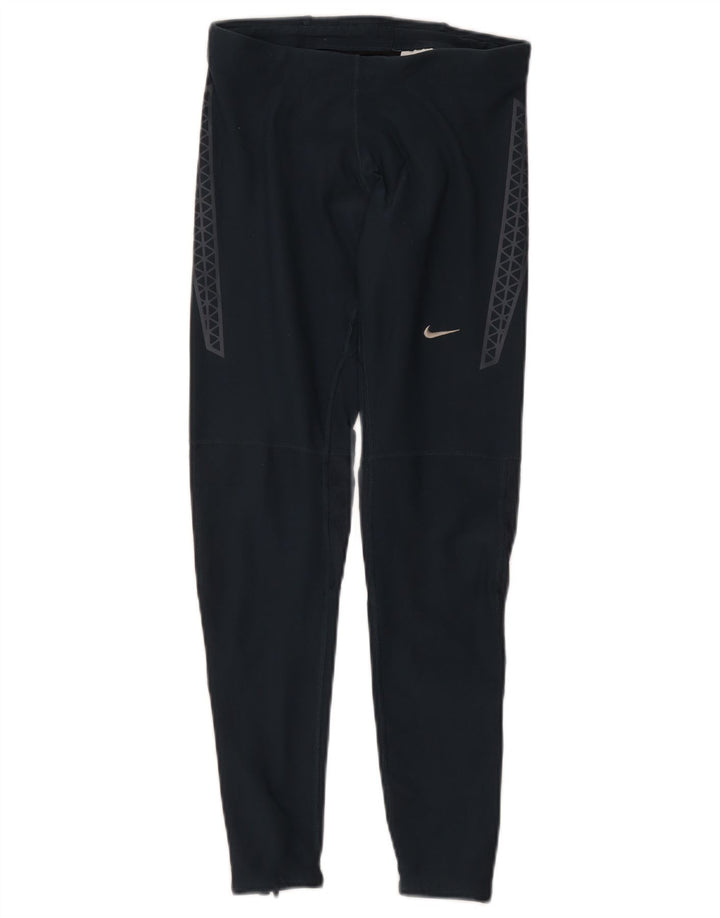 Nike Ženske Dri Fit Leggings UK 12 Medium tamnoplavi geometrijski poliester