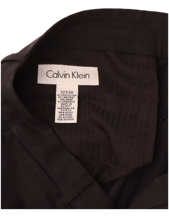 Calvin Klein muške ravne chino hlače W32 L30 crni poliester