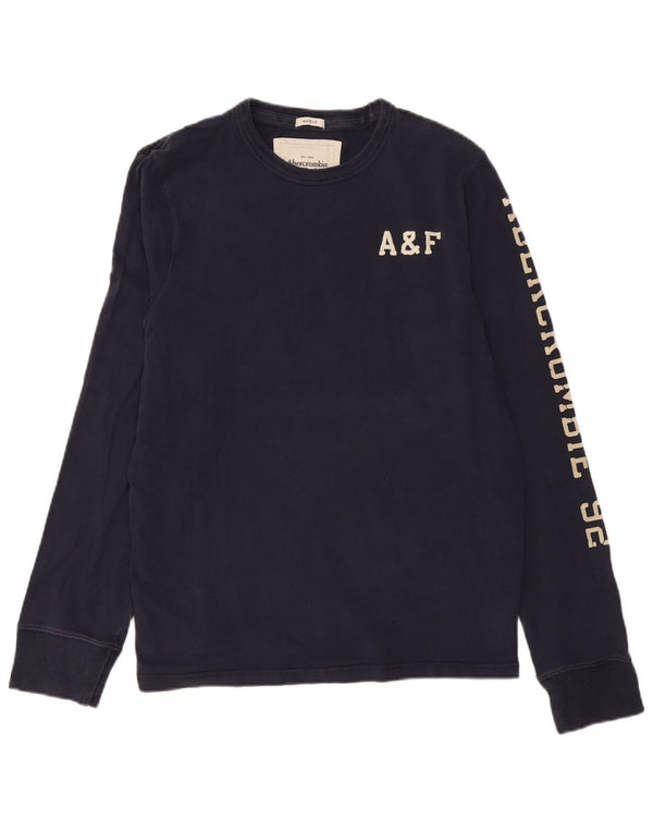 Abercrombie & Fitch muška majica s grafičkim motivima dugih rukava XL tamnoplavi pamuk
