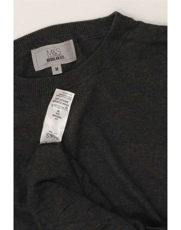 Marks & Spencer muški džemper s veznim izrezom srednje sive boje