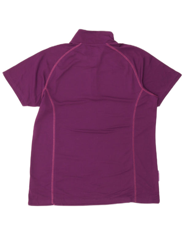 Mountain Warehouse Ženska majica kratkih rukava s patentnim izrezom UK 18 XL Ljubičasti poliester