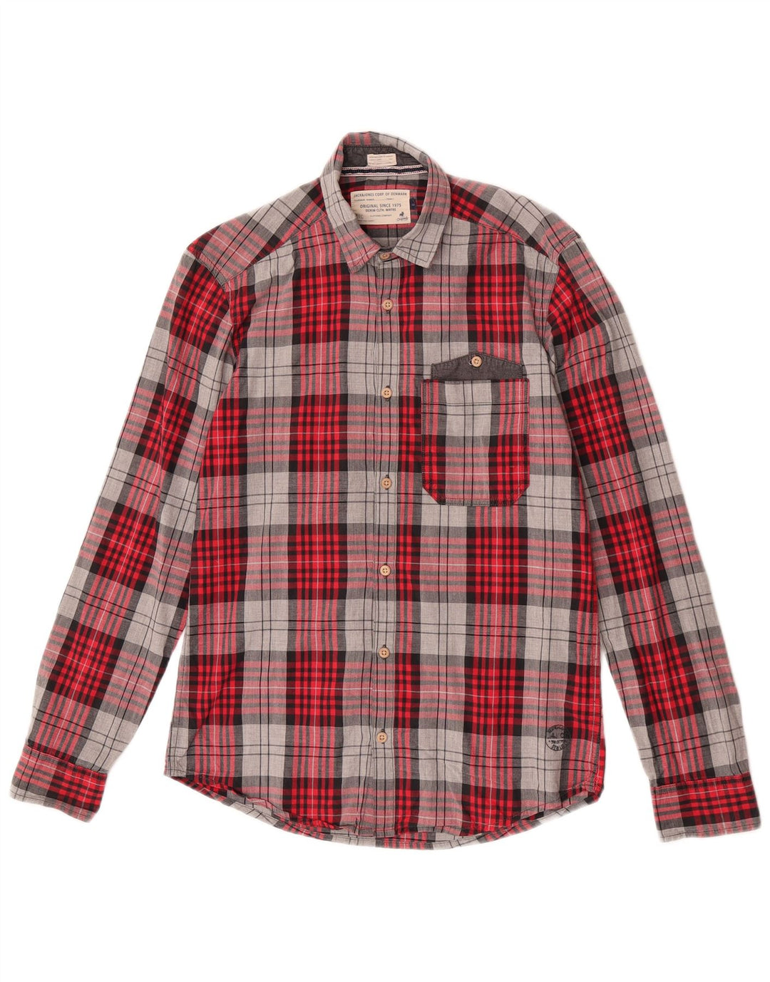 Jack & Jones muška flanelska košulja mali crveni karirani pamuk