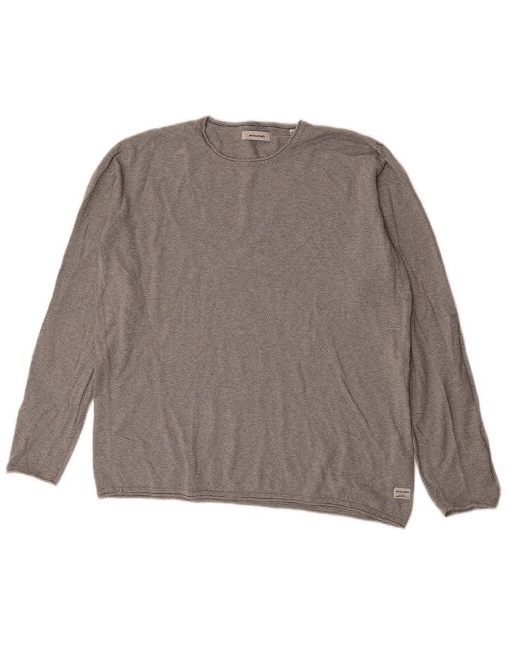 Jack & Jones muški džemper s okruglim izrezom 2XL sivi