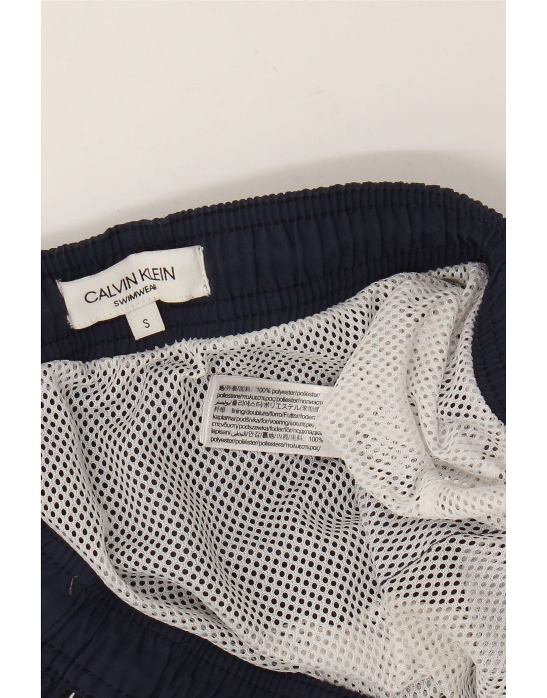 Calvin Klein muške kratke hlače za kupanje s grafičkim motivima male tamnoplave poliesterske boje
