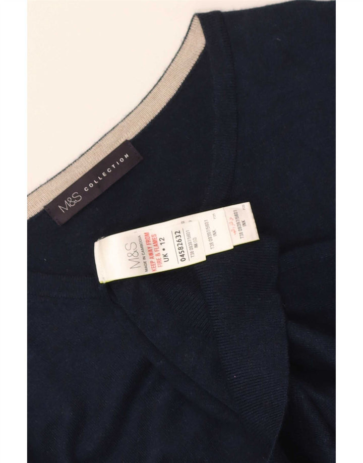 Marks & Spencer ženski kardigan pulover UK 12 srednje tamnoplava viskoza